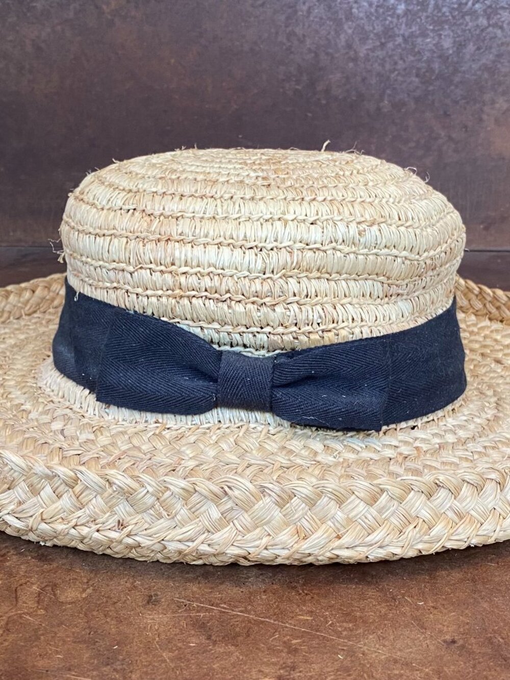 90s French Riviera Style Straw Hat Womens Wicker Rattan Raffia Provence Vintage